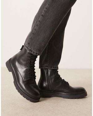 Walk London – callum – schnürstiefel aus em leder - Schwarz