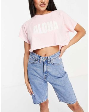 Billabong Just Beachin Crop T-shirt - Blue