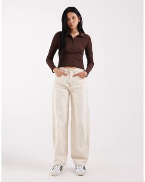 ONLY Frankie High Waist Barrel Jeans - Natural