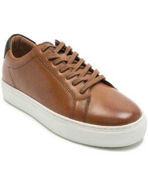 Thomas Crick 'Evers' Casual Lace-Up Leather Trainers - Brown