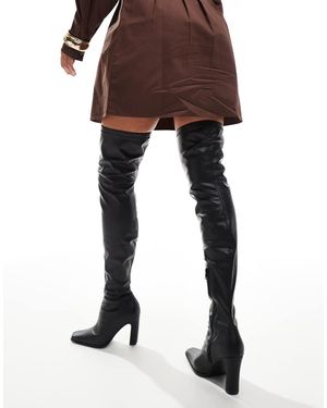 Public Desire Botas Por Encima De La Rodilla Negras Acquaria De -Negro