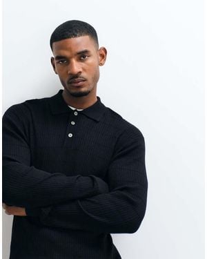 Jack & Jones Button Down Ribbed Jumper - Blue