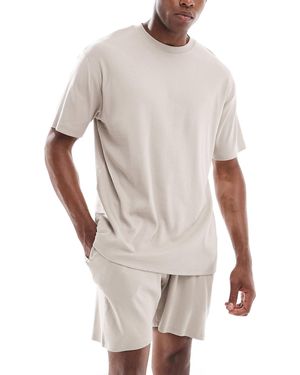 ASOS – capsule-kollektion – gerippte lounge-shorts - Weiß