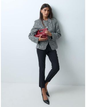 ASOS Getailleerde Hooggesloten Blazer Met Zilveren Knopen - Blauw