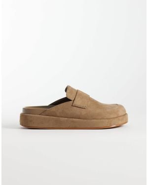 schuh – tiramisu – mules im loafer-stil aus wildlederimitat - Braun