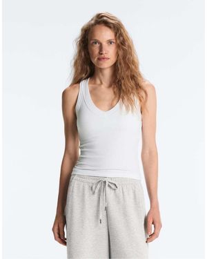 Oysho Rib Modal Blend Tank Top - White