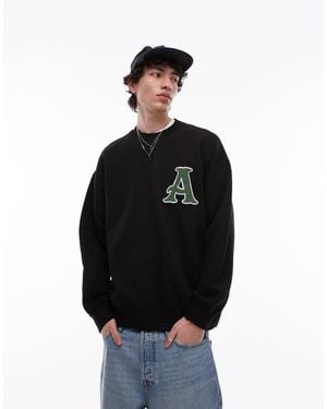 TOPMAN – oversize-sweatshirt - Schwarz