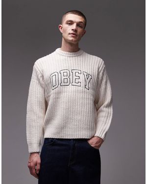 Obey – college-strickpullover - Grau