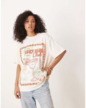 ASOS Oversized T-shirt With Spicy Marg Graphic - White