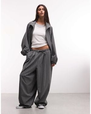 Collusion Xl ballon-hose mit tailoring und karomuster im kombiteil - Grau