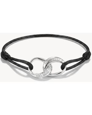 Thomas Sabo Textile Bracelet Together Black With White Zirconia - Metallic
