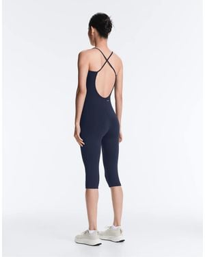 Oysho Crossover Back Comfortlux Capri Jumpsuit - Blue