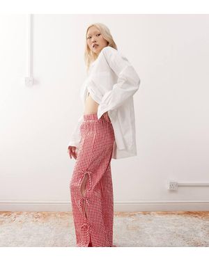 Noisy May Wide Leg Tie Detail Trousers - Multicolour