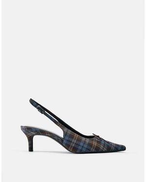 Pull&Bear Décolleté Slingback A Quadri - Bianco