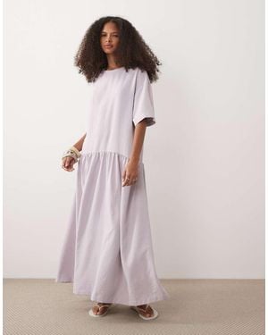 ASOS Dropped Waist Midaxi T-shirt Dress - Pink
