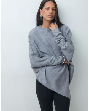 Mango Strickoberteil mit asymmetrischem saum - Grau