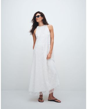 ASOS High Neck Racer Lace Maxi Dress - White
