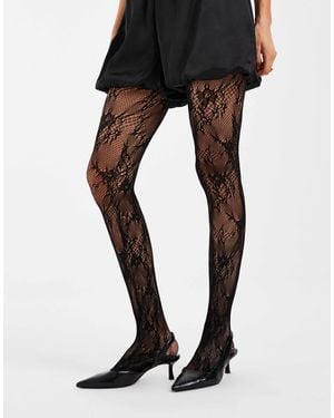 Vero Moda Strumpfhose mit spitzendetail - Schwarz