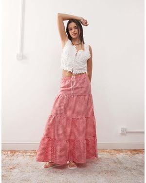 Noisy May Tie Maxi Skirt - Pink