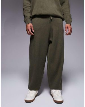 ASOS Oversized Knit Cuffed Joggers - Green