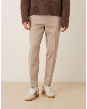 ASOS Smart Tapered Trouser With Side Adjusters - Natural