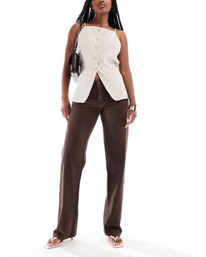 Stradivarius Str Straight Leg Jean - Brown