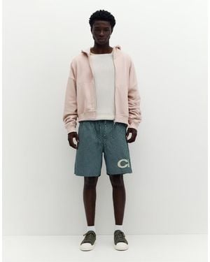 Pull&Bear Checked Graphic Bermuda Shorts - Green