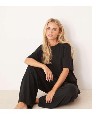 ASOS Asos Design Petite Mix & Match Cotton Pyjama Trouser - Black