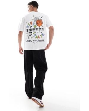 ASOS T-Shirt Oversize Bianca Con Grafica Stile Cartoon - Bianco
