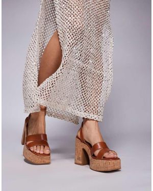 South Beach Sandali Color Cuoio Con Suola - Marrone