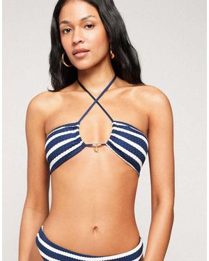 Tezenis Sailor Stripe Bikini Halter Top - Blue