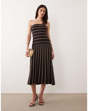 Pretty Lavish Knit Bandeau Midi Dress - Multicolor