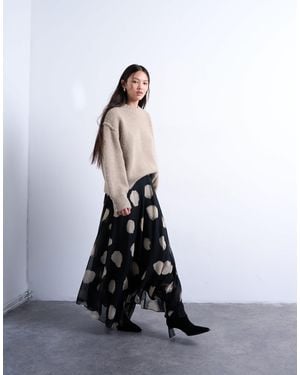 TOPSHOP Chiffon Full Maxi Skirt - White