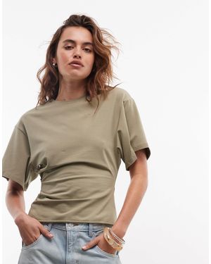 Weekday Cinched Waist T-shirt - Brown