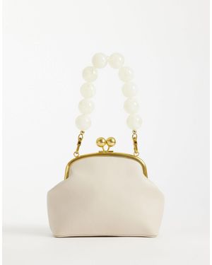 ASOS Resin Ball Handle Frame Clutch Bag - Natural