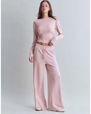 Stradivarius Soft-Touch Palazzo Trousers - Pink