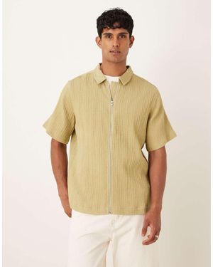 ASOS Relaxed Textured Shirt - Natural