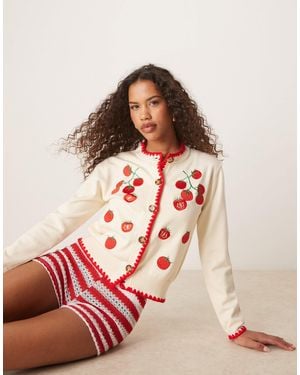Never Fully Dressed Tomato Knit Cardigan - White