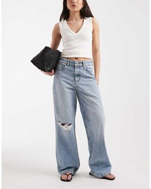 ASOS Vaqueros Dad De Pernera Ancha Con Y Rodillas Rasgadas De -Azul