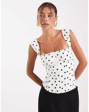 WeWoreWhat Ruched Cup Corset Top - White
