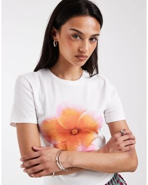 ONLY Hibiscus Flower Print T-shirt - White