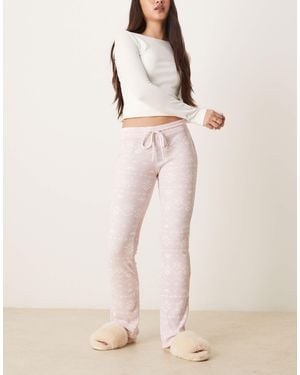 Hollister Gilly Hicks Mid Rise Flare Cozy Waffle Pants - Natural