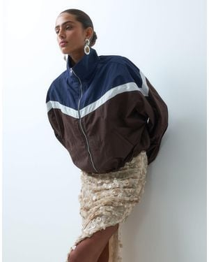 ASOS Block Color Batwing Windbreaker Jacket - Blue
