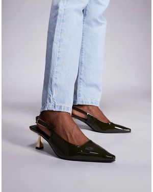 SIMMI Simmi London June Wide Fit Pointed Slingback Kitten Heels - Blue