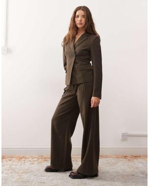 Reclaimed Vintage Tailored baggy Trousers - Natural