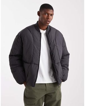 Only & Sons Oversized Concealed Pocket Puffer - Grey