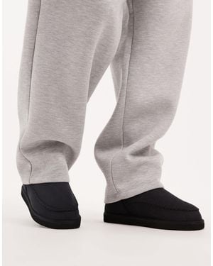 Jack & Jones Chunky Faux Suede Slipper Boot - Black