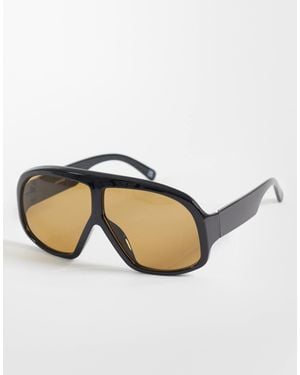 ASOS Super Oversized Aviator Sunglasses - Natural