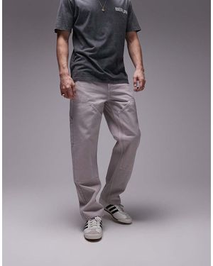 TOPMAN Pantaloni Ampi Écru - Grigio