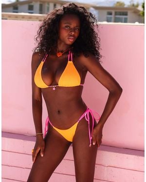 Kulani Kinis Peach Pop Halterneck Bikini Top - Pink